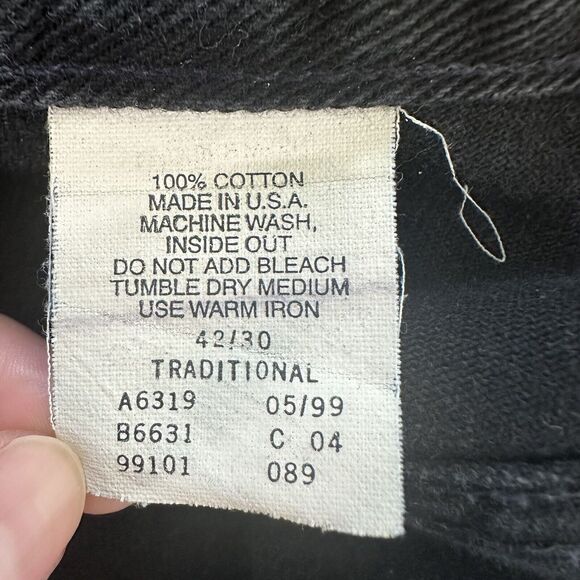 Vtg Harley Davidson Mens 42x30 Faded Spell Out Traditional Fit Jeans Black USA - Picture 13 of 16